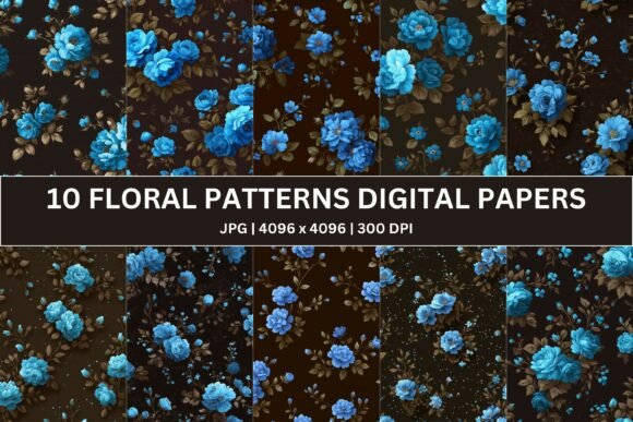 10 Teal Floral Pattern Digital Paper: A Versatile Canvas for Creative Expression