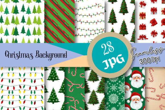Christmas Background Digital Papers Set