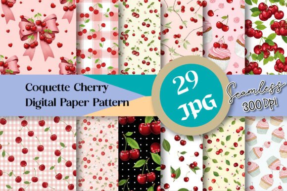 Coquette Cherry Digital Paper Pattern: A Nostalgic Journey Through Design
