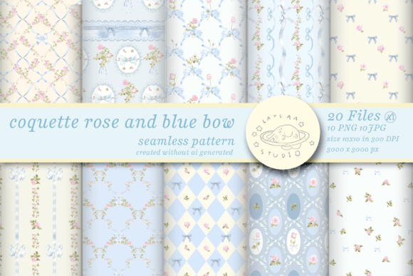 Coquette Rose and Blue Bow Pattern: A Strategic Choice for Elegant Design