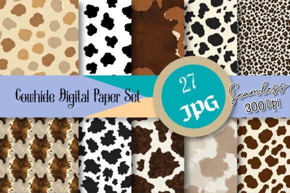 Cowhide Seamless Digital Paper Set
