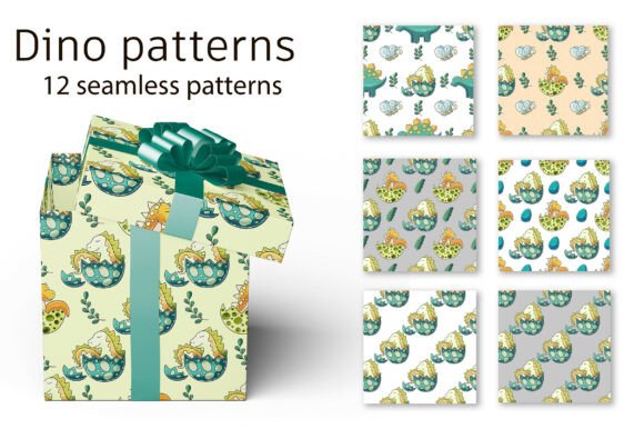 Cute Funny Dinosaur Pattern. Colorful