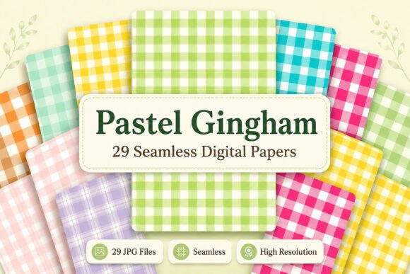 Discover the Pastel Gingham Pattern Seamless Set