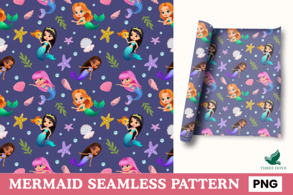 Exploring the Mermaid Seamless Pattern - 03 for Digital Creativity