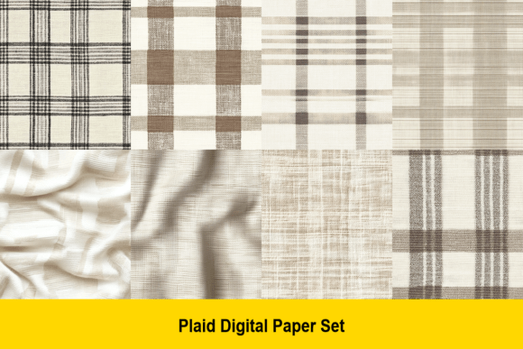 Neutral Beige Plaid Papers