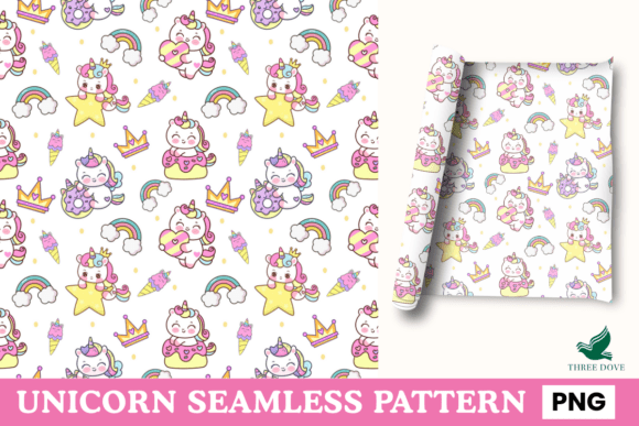 Unicorn Seamless Pattern - 07: A Versatile Digital Asset for Creative Workflows