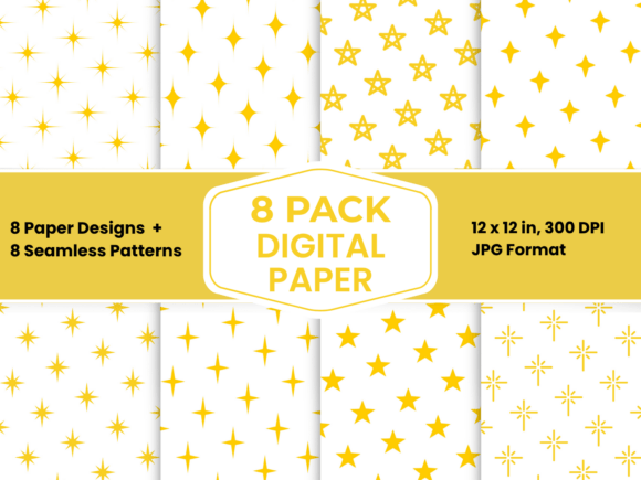 Unlock Creative Potential with the Stars Seamless Digital Paper Bundle