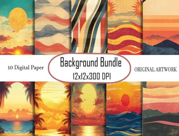 Vintage Sunset Patterns for Modern Design